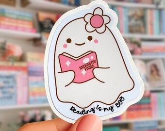 Bookish Ghost Kindle Waterproof Sticker