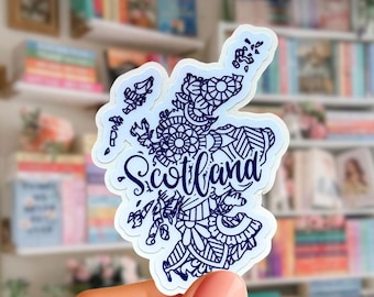 Scotland Map Sticker, Scottish Vinyl Sticker, Laptop & Water Bottle Gift