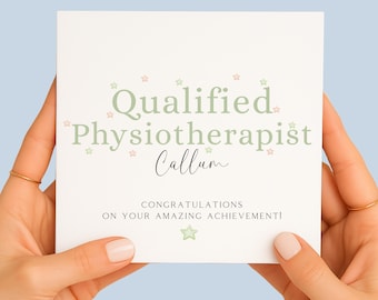 Qualified Physiotherapist Card, Personalised Physio Graduation Congratulations