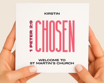 Welcome to Church Card, Personalised New Church Member Congratulations, Modern Design