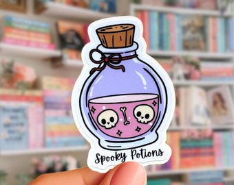 Spooky Potion Sticker, Cute Witchy Halloween Bottle Vinyl Decal
