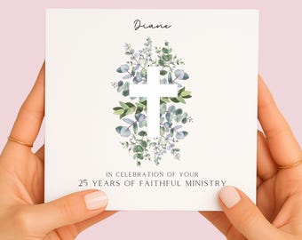 Personalised Licensing Anniversary Card for Reader or Christian Ministry