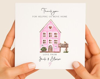 Personalised Thank You for Helping Us Move Card, Moving Card