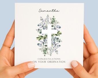 Personalised Ordination Card, Congratulations on your Ordination for Christian, Priest, Minister, Pastor
