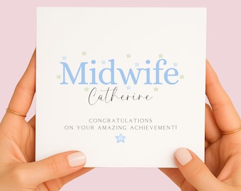Personalised Midwife Congratulations Card, Midwifery Graduation Card