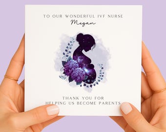 IVF Nurse Thank You Card, Personalised Fertility Clinic Gift, Thank You for Helping Us Become Parents