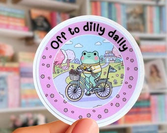 Dilly Dallying Frog Sticker