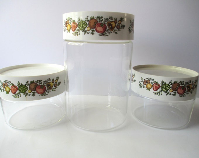 Vintage Pyrex Store N See Spice of Life Canisters Set of Three Etsy