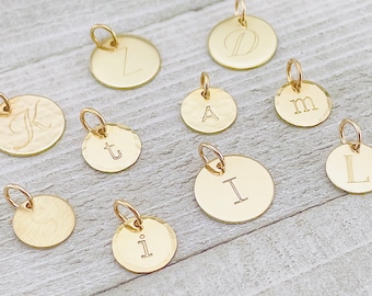 Personalized Initial Jewelry Tiny Gold Charm 14k Solid Gold Initial Pendant 14k Initial Pendant 14k Gold Charm Necklace Holiday Gift