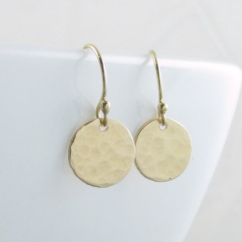 Gold Dot Earrings Small Gold Earrings Minimalist Jewelry Etsy