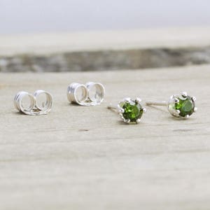 Peridot Stud Earrings August Birthstone Earrings Tiny Green Earrings Dainty Peridot Earrings August Birthday Birthstone Jewelry Gift