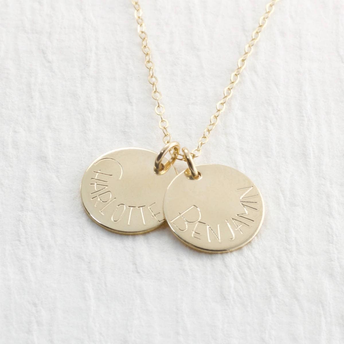 14k Gold Personalized Name Necklace Engraved Solid Gold Etsy