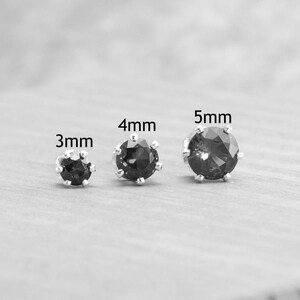 Sterling Silver White Topaz Stud Earrings April Birthstone Earrings 4mm Studs April Birthday Clear Stud Earrings Christmas Gift image 6