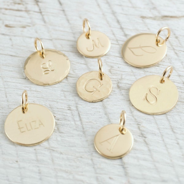 14k Gold Initial Pendant Gold Initial Charm Personalized Jewelry Tiny Gold Name Charm Gold Initial Pendant 14k Gold Necklace Holiday Gift