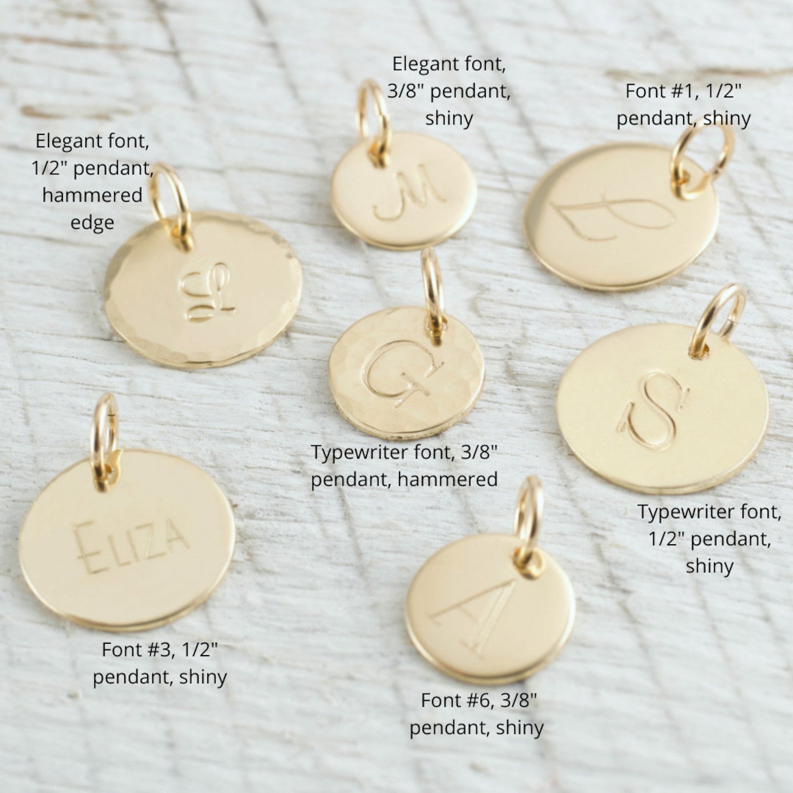 14k Gold Initial Pendant Gold Initial Charm Personalized - Etsy