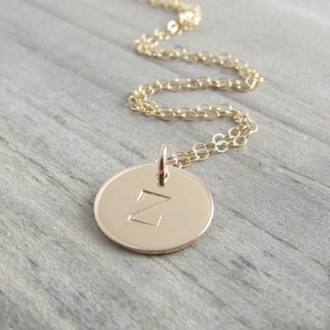 Gold Initial Charm Personalized Initial Disc Gold Filled Initial Pendant Tiny Gold Initial Disc Gift For Mom Mothers Day Personalized image 6