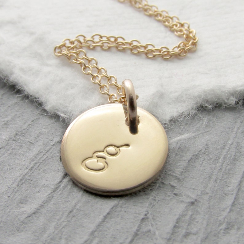 14k Solid Gold Necklace Solid Gold Personalized Necklace Gold Initial Necklace14k Gold Initial Necklace Mother's Day Gift Holiday Gift image 2