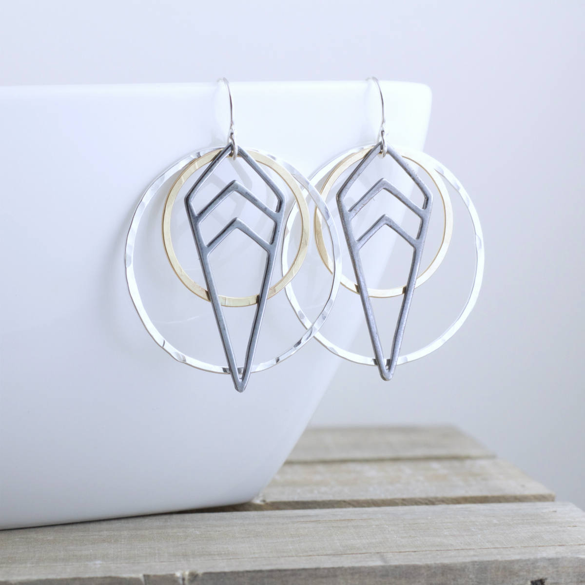 Long Geometric Dangle Earrings Handmade