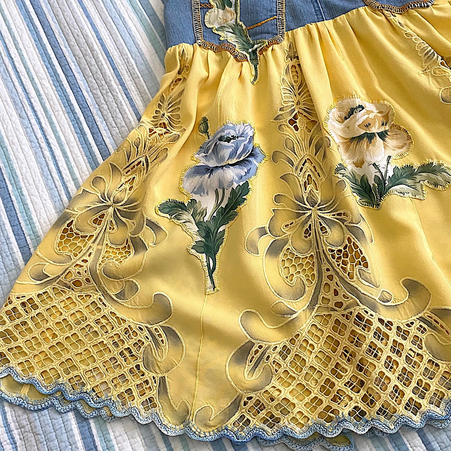 Boho Denim Skirt Set