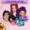KPOP Demon Hunters Printable Face Masks Birthday Instant Download Huntrix Party Decor Printables Zoey Rumi Mira Party Decor K-POP Favours