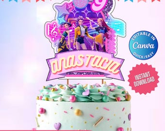 Editable Kpop Demon Hunters Birthday Cake Topper, Kpop Huntrix Birthday, Huntrix Party Decors, Kpop Demon Hunter Party Needs, Huntrix