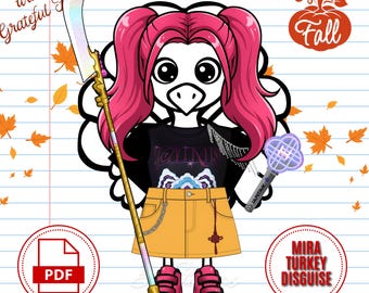 KPOP Demon Hunters Turkey Disguise Printable, kpop star turkey, Kpop demon hunters thanksgiving, Kpop Mira Outfit, Instant download