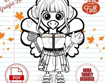 KPOP Demon Hunters Turkey Disguise Printable, Zoey Turkey Disguise, kpop star turkey, kpop demon hunters thanksgiving (instant download)