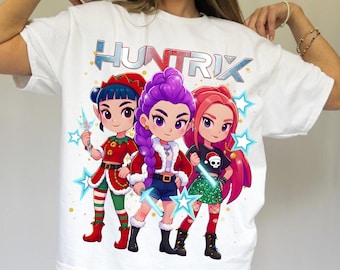 K-pop Demon Hunters Christmas PNG | Huntrix Inspired Digital Stickers | Anime Girl Clipart | Kawaii Christmas PNG | Holiday Digital Download