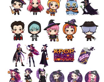 Halloween Edition! Kpop Huntrix PNG, Demon Hunters PNG, Saja Girls PNG, Derpy Tiger, Huntrix Merch, Anime Lover Gift, Saja Boys Kpop Fan Art