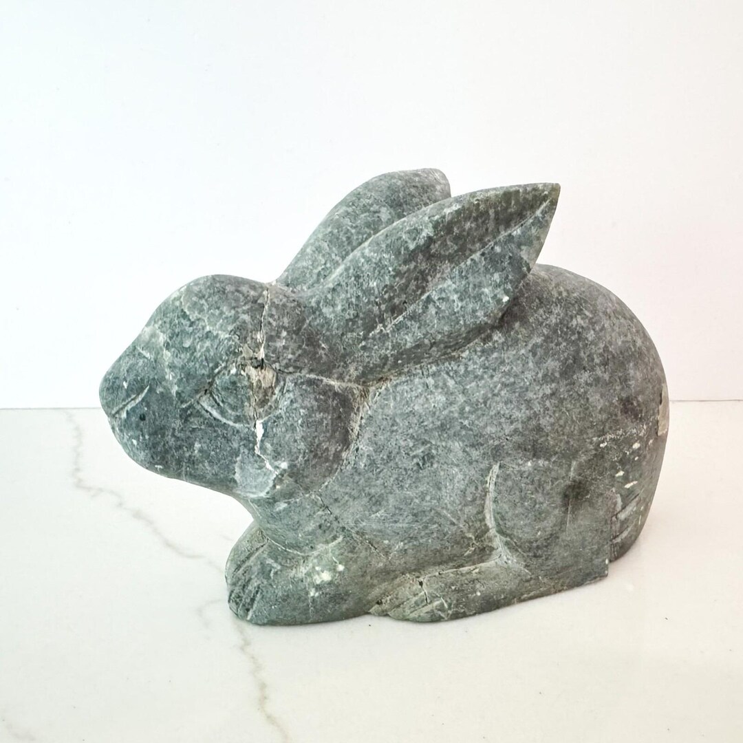 Soapstone Tian Jin Rabbit Figurine Vintage Hand Carved Chinese Folk Art ...