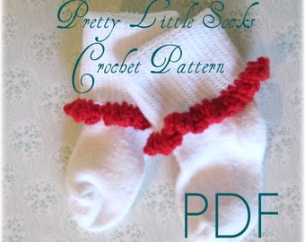 Pretty Little Ruffle Socks - CROCHET Pattern PDF ebook