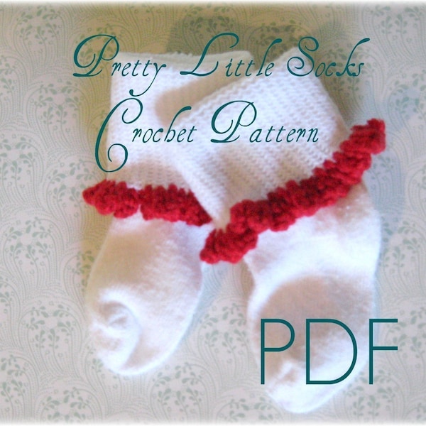 Pretty Little Ruffle Socks - CROCHET Pattern PDF ebook