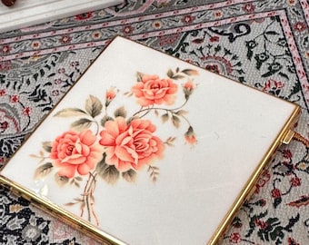 Stratton Photo Wallet Vintage Rose Design Photo Frame England Floral Vanity Accessory Boxed