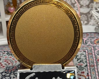 Vintage Stratton Powder Compact, Gold Tone Greek Key Design, Mid Century Vanity Mirror