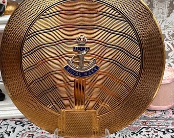 Vintage Royal Navy Powder Compact – Zenette England – 9cm – Military Sweetheart Compact