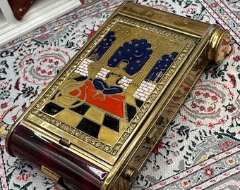 German Art Deco Camera Compact – Vintage Powder Compact with Manicure Set, Rare Collectable