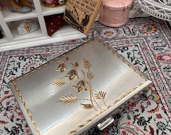 Vintage Reuge Musical Powder Compact Silver Plated Swiss Movement Fascination Tune Boxed Vanity Compact