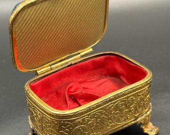 Antique French Ormolu Jewellery Casket: Églomisé Glass Lid, Le Havre Port Scene