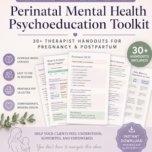 Verktygslåda för perinatal psykisk hälsa | Terapeutblad för graviditet och efter förlossning (PDF-nedladdning)