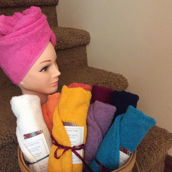 Towel Hair Wraps - Terry Cloth - Many Colors