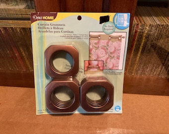 Set of 8 Copper Square Curtain Grommets