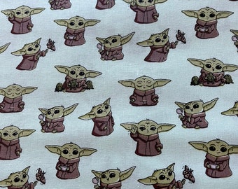 Star Wars Baby Yoda Fabric - Mint Green