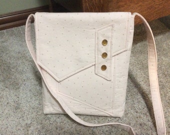 Crossbody Bag - Light Pink Corduroy with Bling