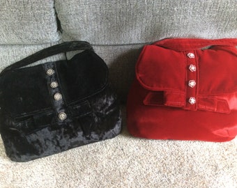 Black or Red Velvet Purse