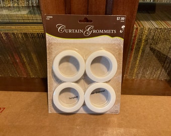 Set of 8 White  Round Curtain Grommets