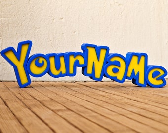 Personalized Pokémon Style Nameplate / 3D Printed Sign Decoration - Ideal Gift for Pokémon Fans or Streamers!