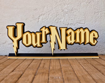 Personalized Wizard Themed Nameplate / 3D Printed Decoration - Ideal Gift for HP Fans!