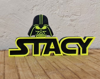 Personalized Space Themed Nameplate / 3D Printed Sign Decoration - Ideal Gift for Star Wars Fans!