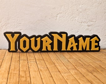Personalized World of Warcraft Themed Nameplate / 3D Printed Sign Decoration - Ideal Gift for WoW fans!