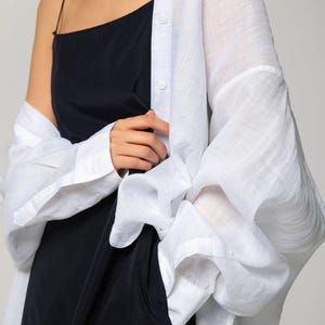 White Linen oversized women&#39;s shirt  blouses t-shirt. White women shirt. Oversized women linen shirt. Summer women linen shirt blouses